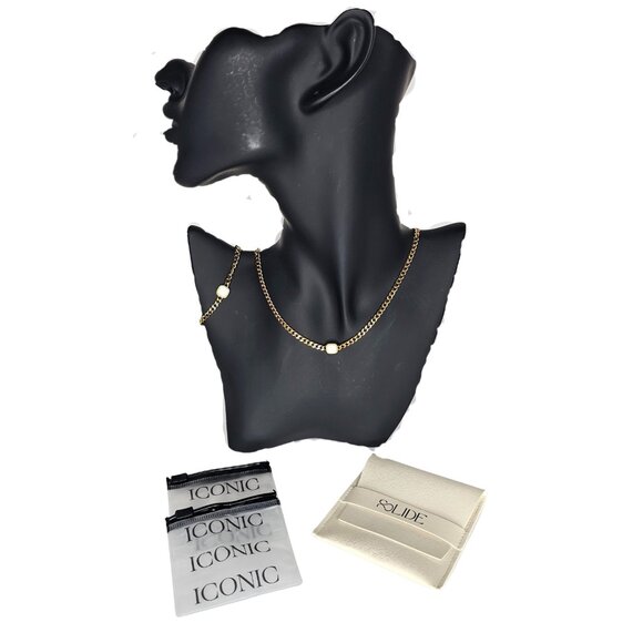 SLIDE Jewels "Iconic" 18K Gold-Plated & Pearlized Necklace & Bracelet Set | $109 - Picture 2 of 3